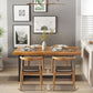 Industrial Rectangle Dining Table Set 1/2/5/6/7 Pieces Natural Solid Wood Dinette Set Clearhalo 'Dining Room Sets' 'Dining Tables & Seating' 'dining_room_set' 'furn' 'furn_dining_room_set' 'Furniture' 'Kitchen & Dining Furniture' 5381699