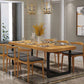 Industrial Rectangle Dining Table Set 1/2/5/6/7 Pieces Natural Solid Wood Dinette Set Clearhalo 'Dining Room Sets' 'Dining Tables & Seating' 'dining_room_set' 'furn' 'furn_dining_room_set' 'Furniture' 'Kitchen & Dining Furniture' 5381701