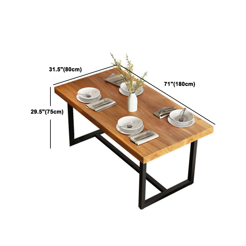 Industrial Rectangle Dining Table Set 1/2/5/6/7 Pieces Natural Solid Wood Dinette Set Clearhalo 'Dining Room Sets' 'Dining Tables & Seating' 'dining_room_set' 'furn' 'furn_dining_room_set' 'Furniture' 'Kitchen & Dining Furniture' 5381707