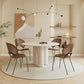 Modern 1/5 Pieces Dining Set Round Stone Dining Table for Dining Room Kitchen 5 Pieces: White Table, 4 Brown Chairs Clearhalo 'Dining Room Sets' 'Dining Tables & Seating' 'dining_room_set' 'furn' 'furn_dining_room_set' 'Furniture' 'Kitchen & Dining Furniture' 5381711