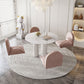 Modern 1/5 Pieces Dining Set Round Stone Dining Table for Dining Room Kitchen Clearhalo 'Dining Room Sets' 'Dining Tables & Seating' 'dining_room_set' 'furn' 'furn_dining_room_set' 'Furniture' 'Kitchen & Dining Furniture' 5381716