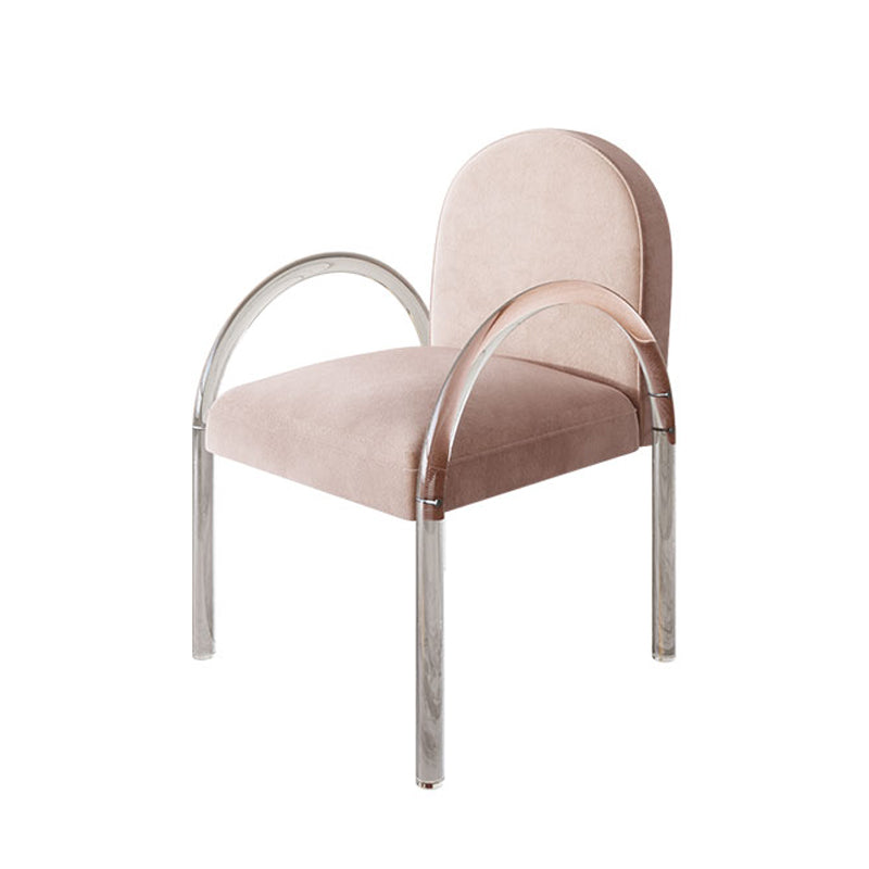 Modern 1/5 Pieces Dining Set Round Stone Dining Table for Dining Room Kitchen 1 Pink Chair Clearhalo 'Dining Room Sets' 'Dining Tables & Seating' 'dining_room_set' 'furn' 'furn_dining_room_set' 'Furniture' 'Kitchen & Dining Furniture' 5381719