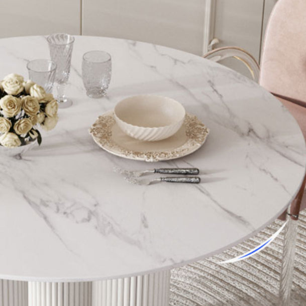 Modern 1/5 Pieces Dining Set Round Stone Dining Table for Dining Room Kitchen Clearhalo 'Dining Room Sets' 'Dining Tables & Seating' 'dining_room_set' 'furn' 'furn_dining_room_set' 'Furniture' 'Kitchen & Dining Furniture' 5381721