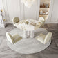 Modern 1/5 Pieces Dining Set Round Stone Dining Table for Dining Room Kitchen Clearhalo 'Dining Room Sets' 'Dining Tables & Seating' 'dining_room_set' 'furn' 'furn_dining_room_set' 'Furniture' 'Kitchen & Dining Furniture' 5381728