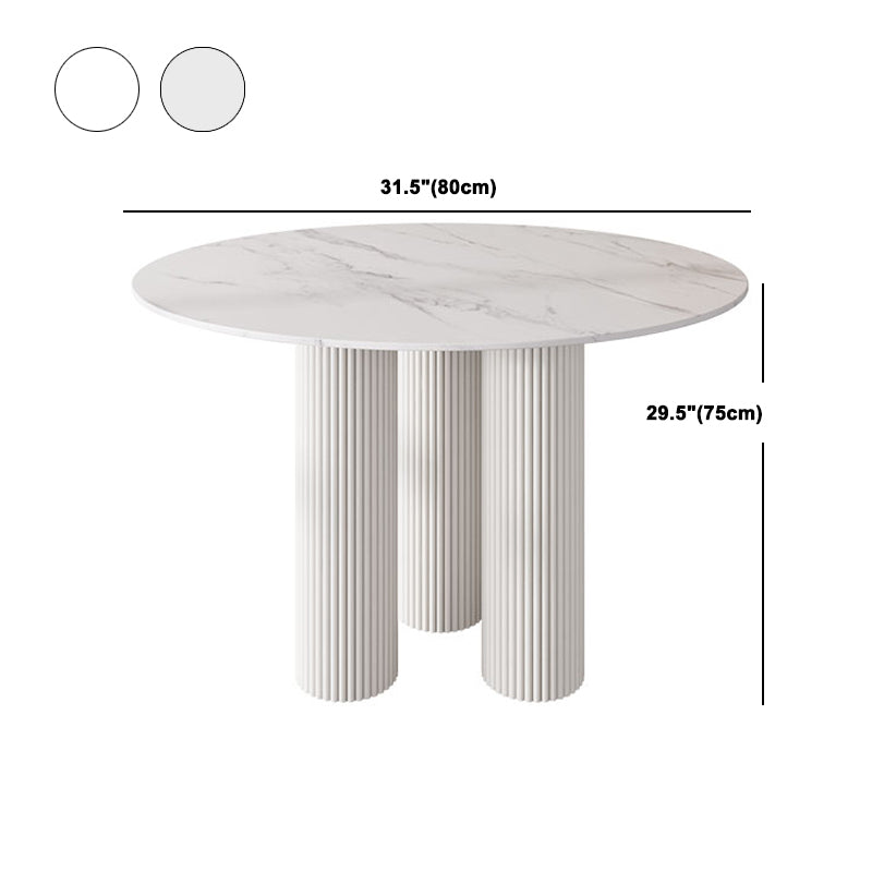 Modern 1/5 Pieces Dining Set Round Stone Dining Table for Dining Room Kitchen Clearhalo 'Dining Room Sets' 'Dining Tables & Seating' 'dining_room_set' 'furn' 'furn_dining_room_set' 'Furniture' 'Kitchen & Dining Furniture' 5381730
