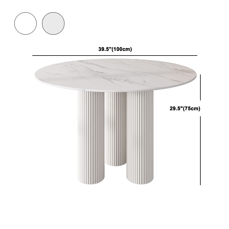Modern 1/5 Pieces Dining Set Round Stone Dining Table for Dining Room Kitchen Clearhalo 'Dining Room Sets' 'Dining Tables & Seating' 'dining_room_set' 'furn' 'furn_dining_room_set' 'Furniture' 'Kitchen & Dining Furniture' 5381732