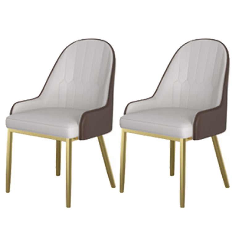 Stone Top Dining Table Set 1/2/5 Pieces Glam Rectangle Dinette Set in White 2 Grey Chairs Clearhalo 'Dining Room Sets' 'Dining Tables & Seating' 'dining_room_set' 'furn' 'furn_dining_room_set' 'Furniture' 'Kitchen & Dining Furniture' 5381739