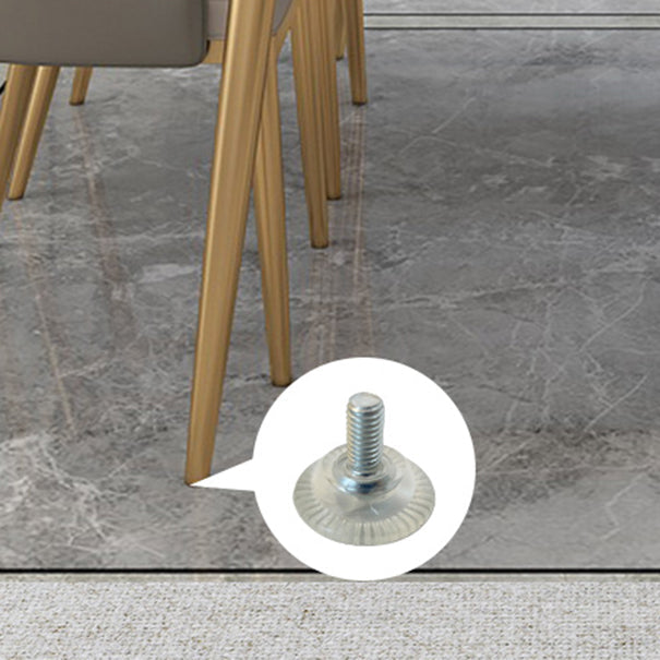 Stone Top Dining Table Set 1/2/5 Pieces Glam Rectangle Dinette Set in White Clearhalo 'Dining Room Sets' 'Dining Tables & Seating' 'dining_room_set' 'furn' 'furn_dining_room_set' 'Furniture' 'Kitchen & Dining Furniture' 5381748