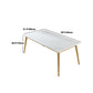 Stone Top Dining Table Set 1/2/5 Pieces Glam Rectangle Dinette Set in White Clearhalo 'Dining Room Sets' 'Dining Tables & Seating' 'dining_room_set' 'furn' 'furn_dining_room_set' 'Furniture' 'Kitchen & Dining Furniture' 5381751