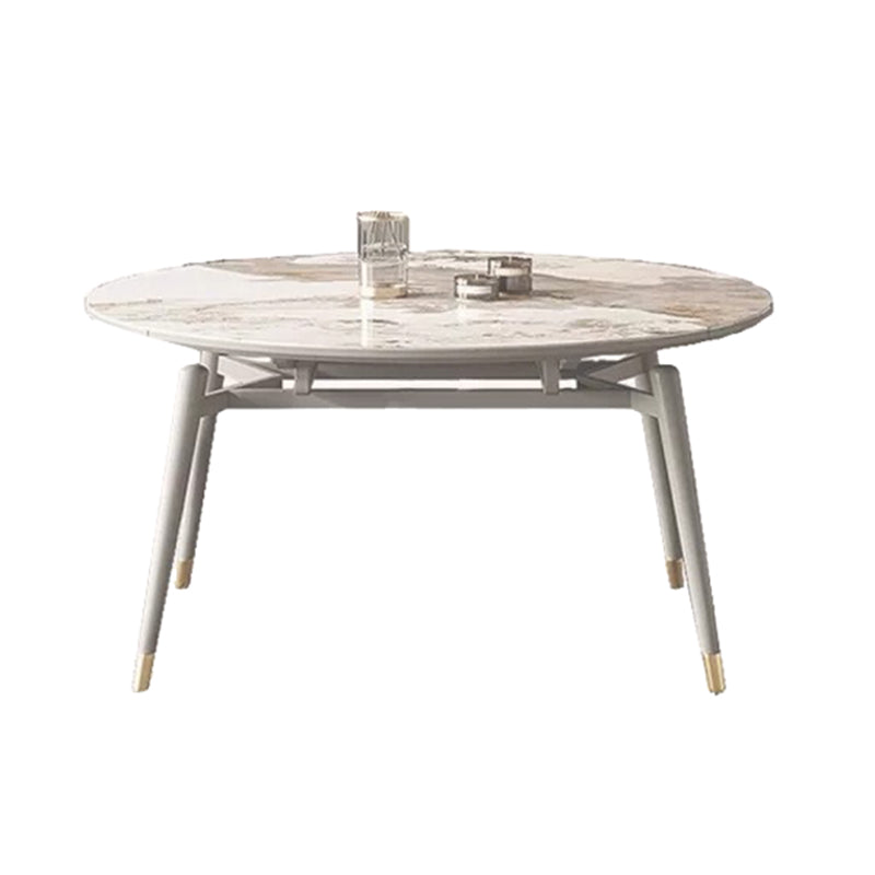 Modern Extensible Dining Table Set 1/2/5/7 Pieces Home Dining Room Set Gold 59"L x 59"W Clearhalo 'Dining Room Sets' 'Dining Tables & Seating' 'dining_room_set' 'furn' 'furn_dining_room_set' 'Furniture' 'Kitchen & Dining Furniture' 5381761
