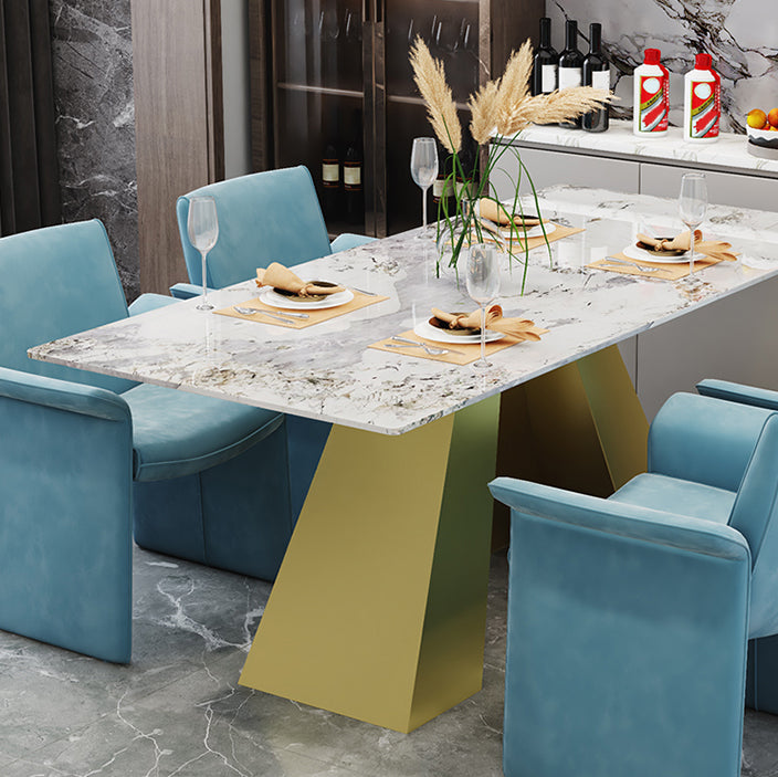 Nordic 1/5 Pieces Dining Set Rectangle Stone Dining Table for Kitchen Dining Room Clearhalo 'Dining Room Sets' 'Dining Tables & Seating' 'dining_room_set' 'furn' 'furn_dining_room_set' 'Furniture' 'Kitchen & Dining Furniture' 5381782