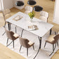 Nordic 1/4/5/7 Pieces Dining Set Rectangle Stone Dining Table for Dining Room Kitchen 7 Pieces: Table, 6 White Chairs Clearhalo 'Dining Room Sets' 'Dining Tables & Seating' 'dining_room_set' 'furn' 'furn_dining_room_set' 'Furniture' 'Kitchen & Dining Furniture' 5381793