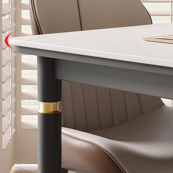 Nordic 1/4/5/7 Pieces Dining Set Rectangle Stone Dining Table for Dining Room Kitchen Clearhalo 'Dining Room Sets' 'Dining Tables & Seating' 'dining_room_set' 'furn' 'furn_dining_room_set' 'Furniture' 'Kitchen & Dining Furniture' 5381805
