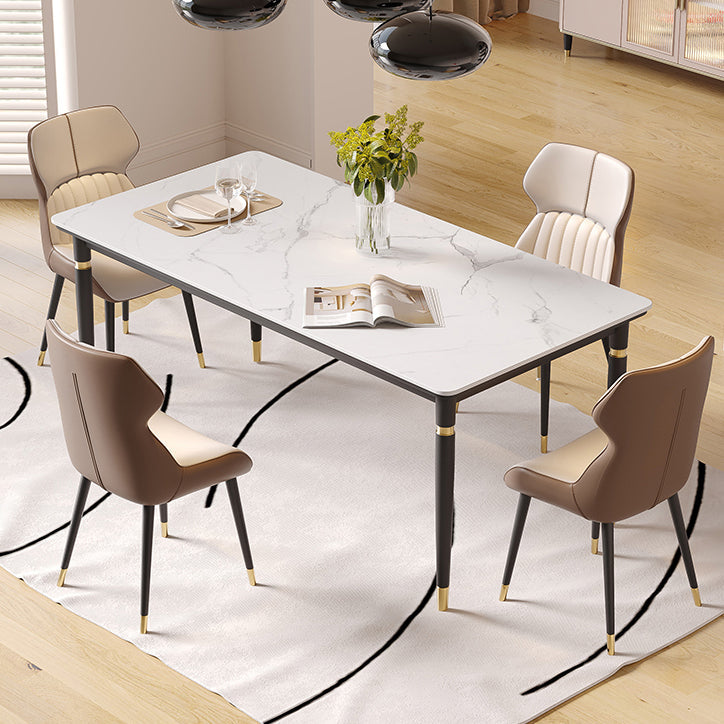 Nordic 1/4/5/7 Pieces Dining Set Rectangle Stone Dining Table for Dining Room Kitchen Clearhalo 'Dining Room Sets' 'Dining Tables & Seating' 'dining_room_set' 'furn' 'furn_dining_room_set' 'Furniture' 'Kitchen & Dining Furniture' 5381808
