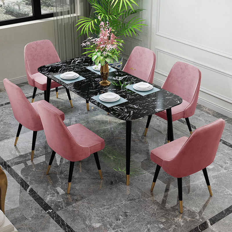 Set tavolo da pranzo contemporaneo Set da 1/2/7 pezzi per interni in pietra e ferro