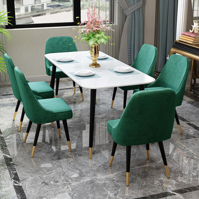 Set tavolo da pranzo contemporaneo Set da 1/2/7 pezzi per interni in pietra e ferro