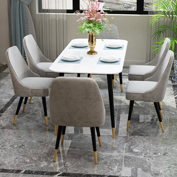Set tavolo da pranzo contemporaneo Set da 1/2/7 pezzi per interni in pietra e ferro