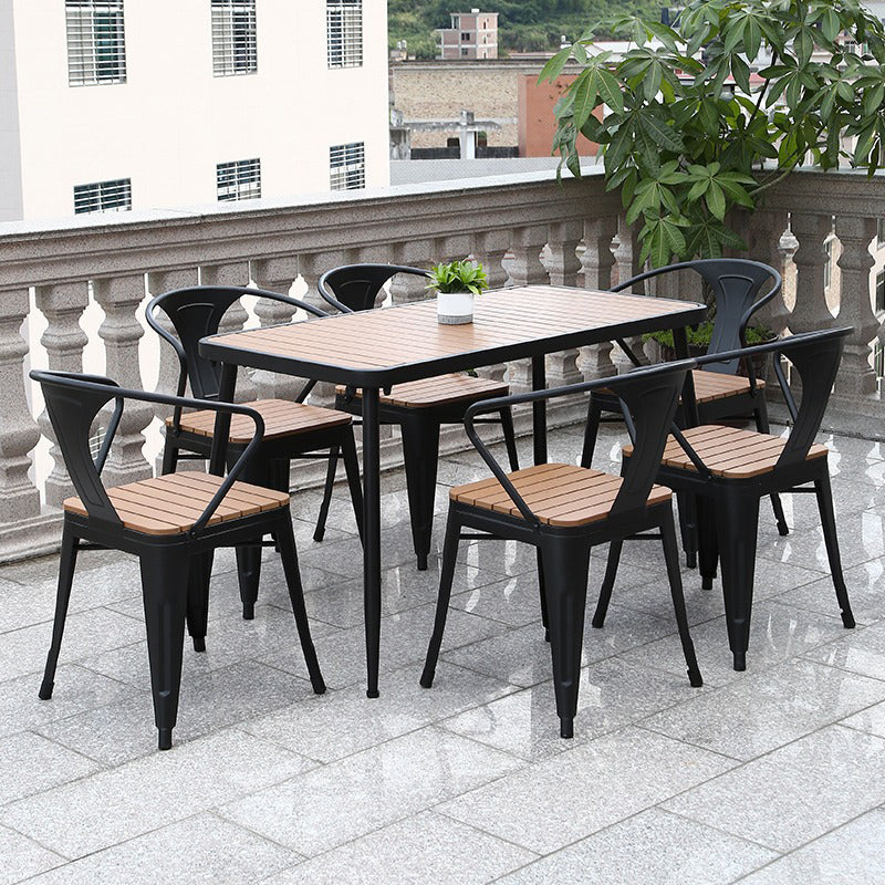 Set tavolo da pranzo in metallo stile moderno Set dinette da esterno 1/2/3/5/7 pezzi