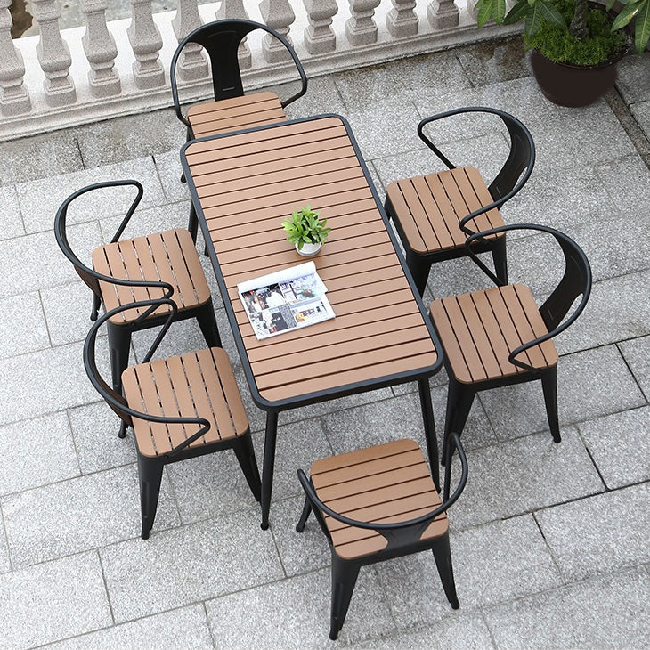 Set tavolo da pranzo in metallo stile moderno Set dinette da esterno 1/2/3/5/7 pezzi
