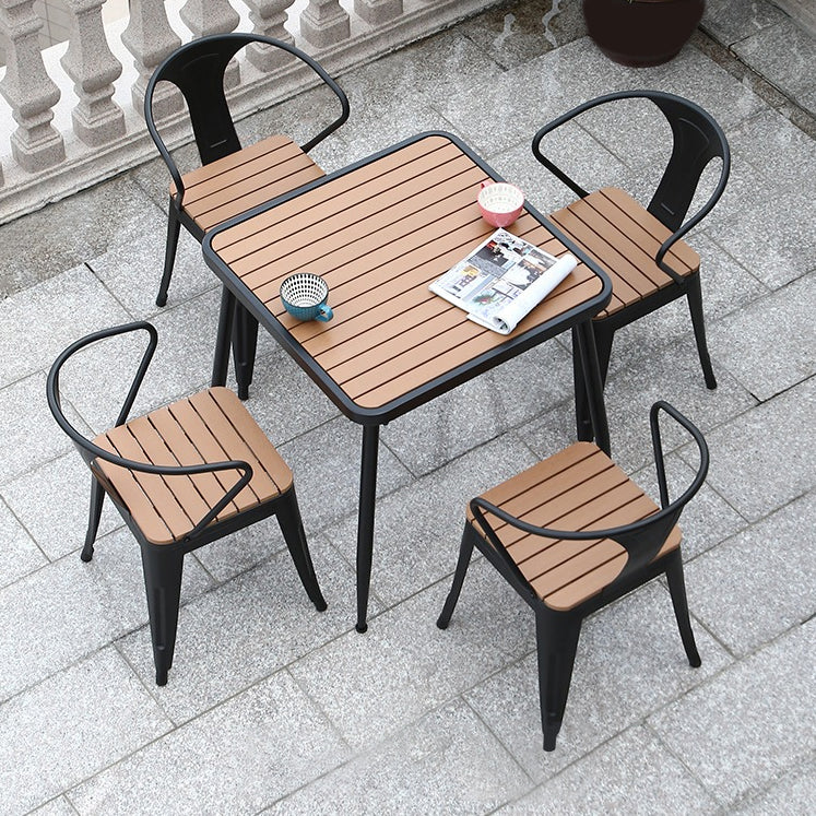 Set tavolo da pranzo in metallo stile moderno Set dinette da esterno 1/2/3/5/7 pezzi