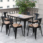 Set tavolo da pranzo in metallo stile moderno Set dinette da esterno 1/2/3/5/7 pezzi
