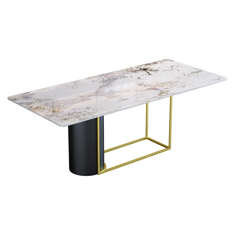 Nordic 1/5 Pieces Dining Set Rectangle Stone Dining Table for Living Room Clearhalo 'Dining Room Sets' 'Dining Tables & Seating' 'dining_room_set' 'furn' 'furn_dining_room_set' 'Furniture' 'Kitchen & Dining Furniture' 5381870