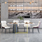 Nordic 1/5 Pieces Dining Set Rectangle Stone Dining Table for Living Room Clearhalo 'Dining Room Sets' 'Dining Tables & Seating' 'dining_room_set' 'furn' 'furn_dining_room_set' 'Furniture' 'Kitchen & Dining Furniture' 5381875