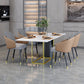 Nordic 1/5 Pieces Dining Set Rectangle Stone Dining Table for Living Room Clearhalo 'Dining Room Sets' 'Dining Tables & Seating' 'dining_room_set' 'furn' 'furn_dining_room_set' 'Furniture' 'Kitchen & Dining Furniture' 5381877