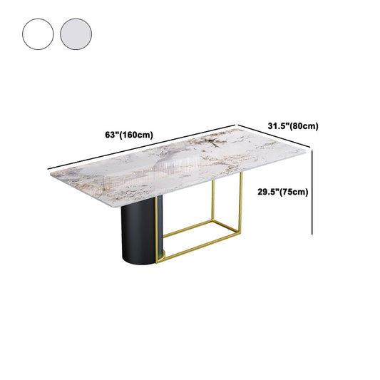 Nordic 1/5 Pieces Dining Set Rectangle Stone Dining Table for Living Room Clearhalo 'Dining Room Sets' 'Dining Tables & Seating' 'dining_room_set' 'furn' 'furn_dining_room_set' 'Furniture' 'Kitchen & Dining Furniture' 5381882