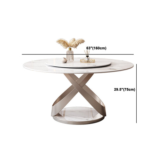 Set da pranzo in pelle moderna 1/4/5/7 pezzi tavolo da pranzo rotondi e sedie