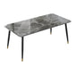 Traditional Luxury Dining Table Rectangle Sintered Stone Table with 4 Legs Gray 47.2"L x 23.6"W x 29.5"H Without Chairs Clearhalo 'Dining Tables & Seating' 'Dining Tables' 'dining_table' 'furn' 'furn_dining_table' 'Furniture' 'Kitchen & Dining Furniture' 5381957