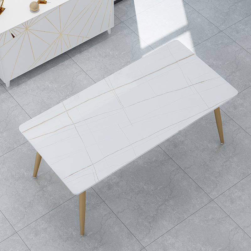 Mesa de la base de oro de la piedra mesa de cocina mesa de comedor de rectángulo de lujo tradicional