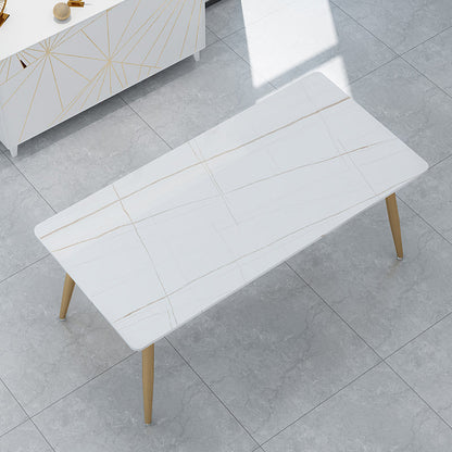 Mesa de la base de oro de la piedra mesa de cocina mesa de comedor de rectángulo de lujo tradicional