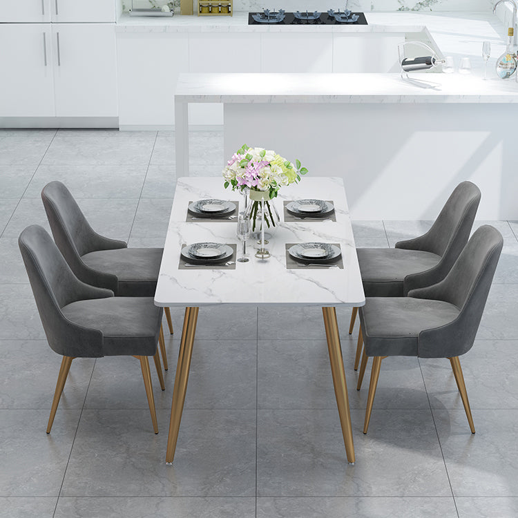 Mesa de la base de oro de la piedra mesa de cocina mesa de comedor de rectángulo de lujo tradicional