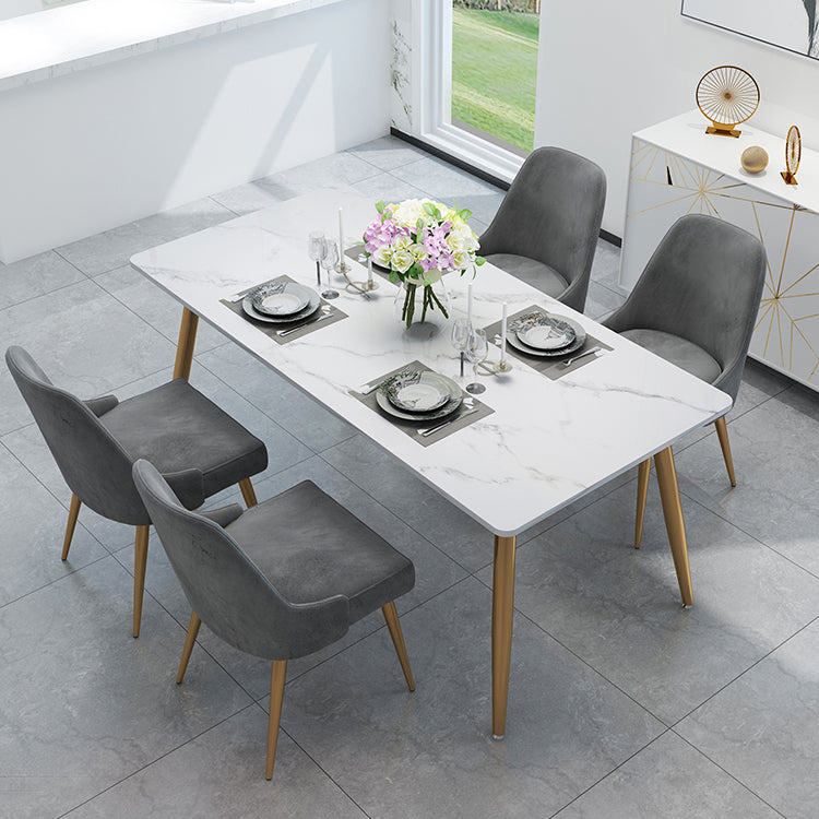 Mesa de la base de oro de la piedra mesa de cocina mesa de comedor de rectángulo de lujo tradicional