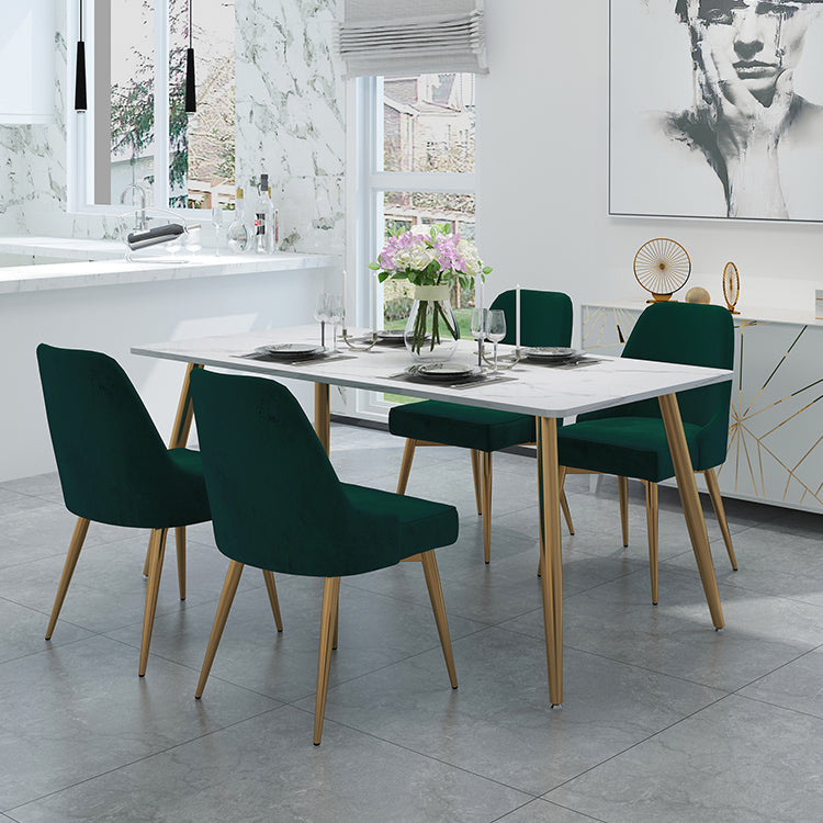 Mesa de la base de oro de la piedra mesa de cocina mesa de comedor de rectángulo de lujo tradicional