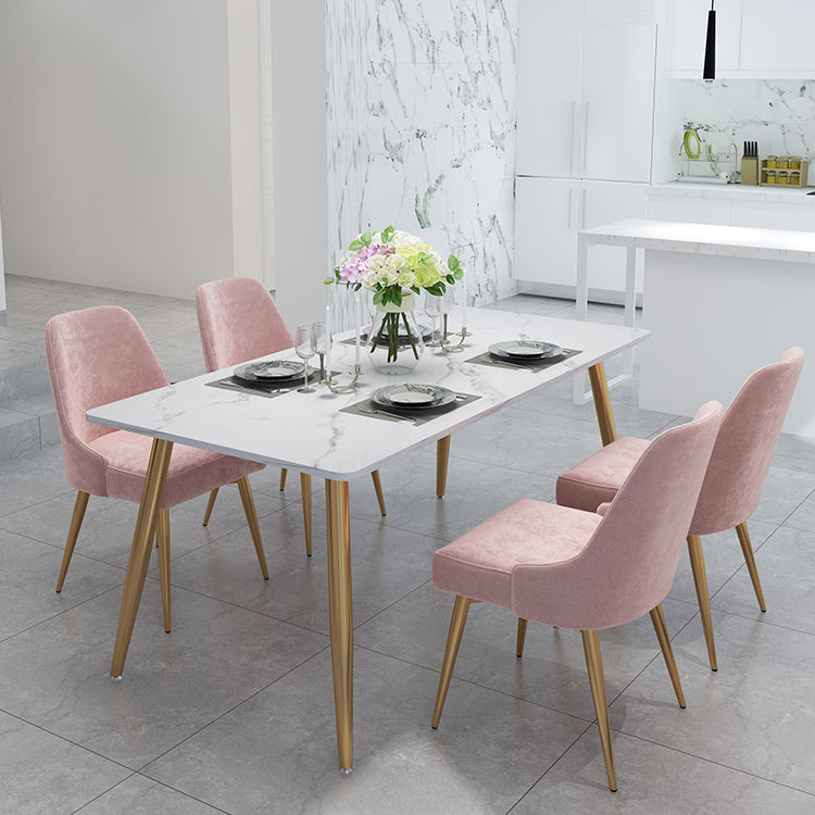 Mesa de la base de oro de la piedra mesa de cocina mesa de comedor de rectángulo de lujo tradicional