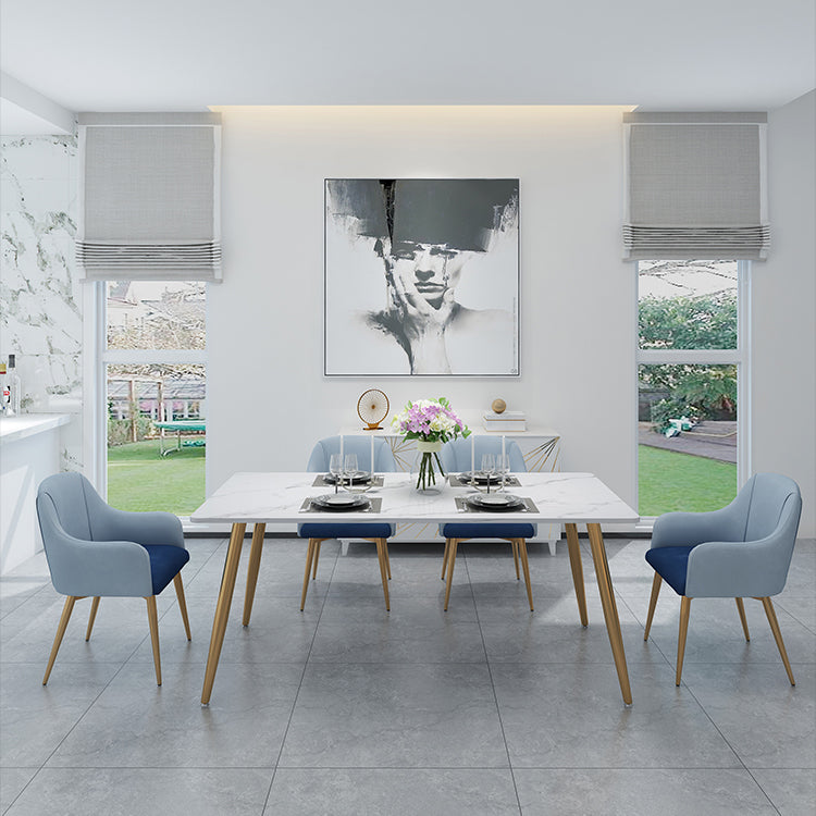 Mesa de la base de oro de la piedra mesa de cocina mesa de comedor de rectángulo de lujo tradicional