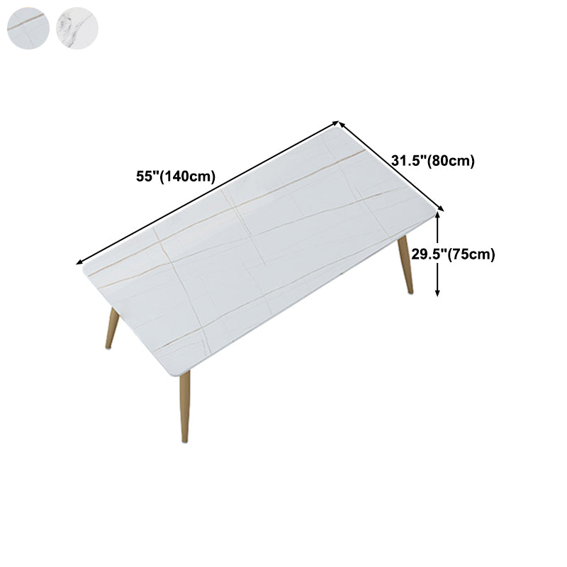 Mesa de la base de oro de la piedra mesa de cocina mesa de comedor de rectángulo de lujo tradicional