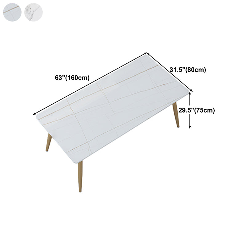 Mesa de la base de oro de la piedra mesa de cocina mesa de comedor de rectángulo de lujo tradicional