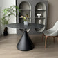 Contemporary Pedestal Dining Table Round Stone Furniture for Dining Room