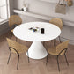 Contemporary Pedestal Dining Table Round Stone Furniture for Dining Room