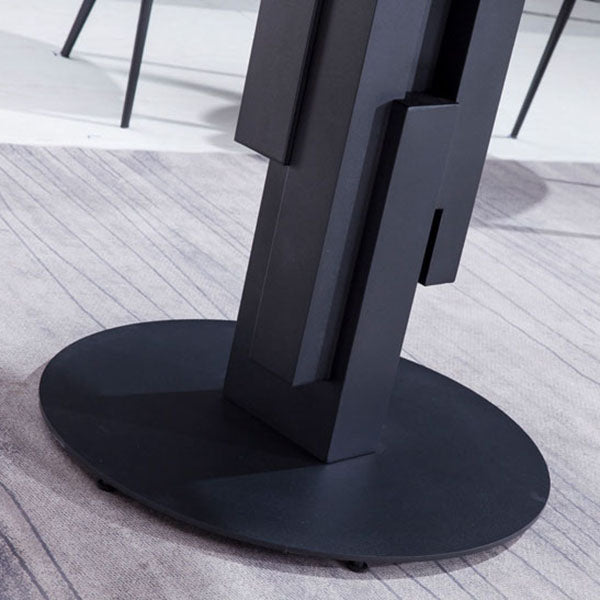 Ronde moderne stenen tafel standaardhoogte eettafel met voetstukbasis