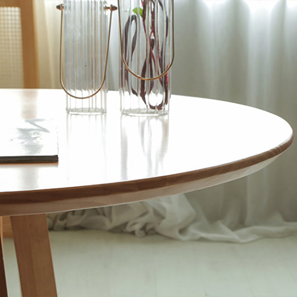 Table à manger en bois massif table de restauration de style contemporain ovale pour cuisine à la maison