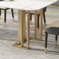 Traditional Luxury Dining Table White and Black Marble Rectangle Dining Table for Home Clearhalo 'Dining Tables & Seating' 'Dining Tables' 'dining_table' 'furn' 'furn_dining_table' 'Furniture' 'Kitchen & Dining Furniture' 5382154