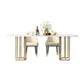 Traditional Luxury Dining Table White and Black Marble Rectangle Dining Table for Home Clearhalo 'Dining Tables & Seating' 'Dining Tables' 'dining_table' 'furn' 'furn_dining_table' 'Furniture' 'Kitchen & Dining Furniture' 5382155