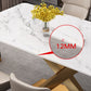 Luxury Sintered Stone Top Dining Table Rectangle Table with Single Pedestal in Gold