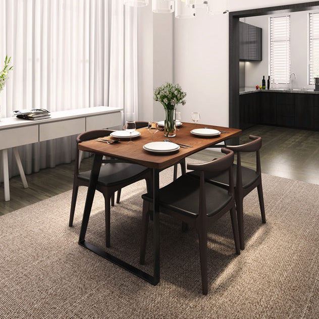 Mesa de comedor de madera sólida mesa de rectángulo de lujo tradicional con base de trineo