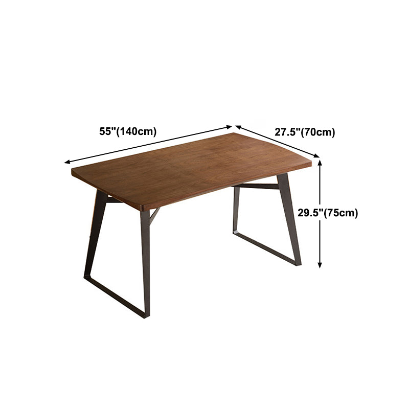 Mesa de comedor de madera sólida mesa de rectángulo de lujo tradicional con base de trineo