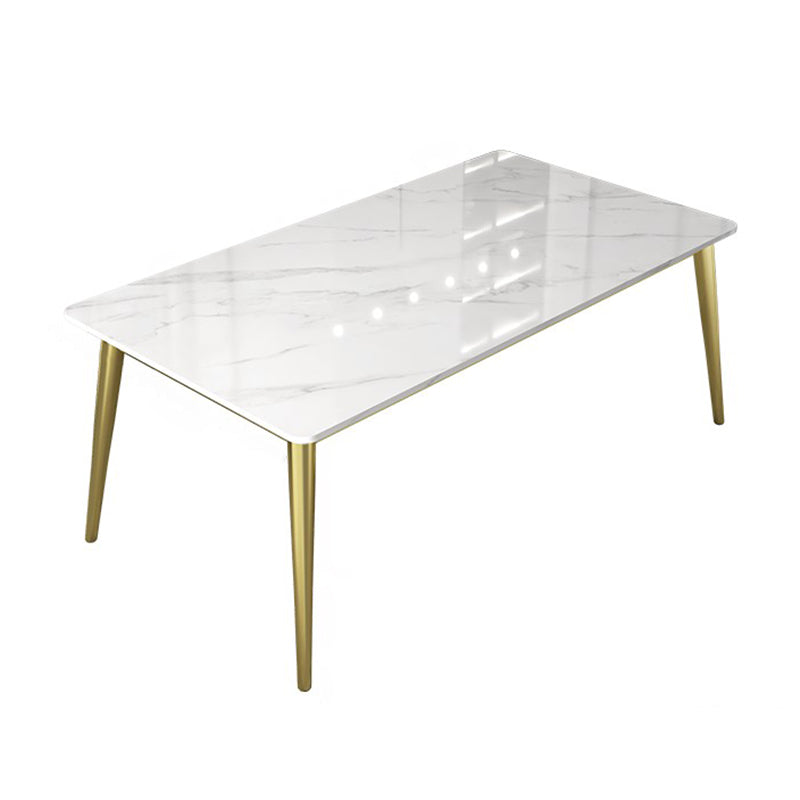 Traditional Luxury 4 Legs Furniture Stone Dining Table for Dining Room 47.2"L x 23.6"W x 29.5"H Without Chairs Clearhalo 'Dining Tables & Seating' 'Dining Tables' 'dining_table' 'furn' 'furn_dining_table' 'Furniture' 'Kitchen & Dining Furniture' 5382211